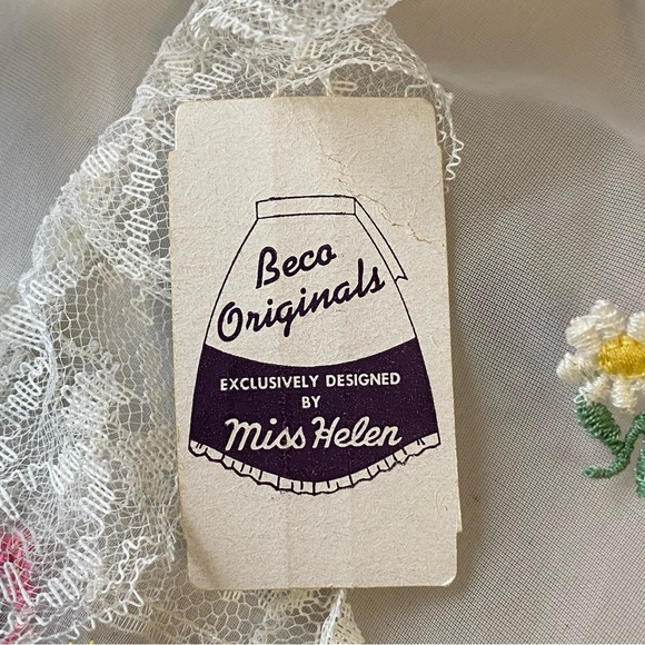 Vintage 50s Beco Originals Sheer Lace Half Apron - NOS - Picture 9 of 11